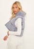 FOLD AWAY HODDED SLEEVELESS PADDED CROPPED PUFFER GILET - GREY
